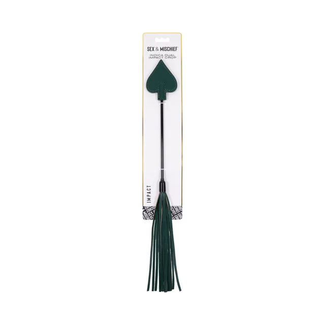 Long Sportsheets Indica dual impact crop with green spade tip and falls