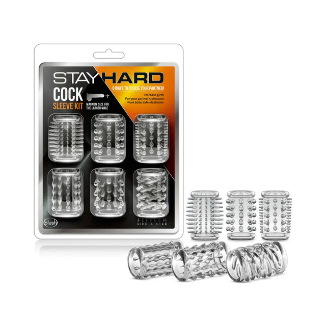 Stay Hard 6-Piece Sleeve Kit six clear sleeves with retail package