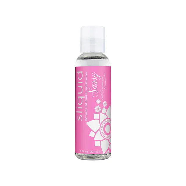 Sliquid Sassy Intimate Gel clear 2 oz bottle with pink label and white cap