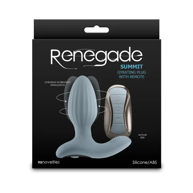 Renegade Summit gray gyrating plug and three-button remote on black box