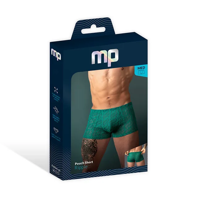 Male Power Ripple Pouch Short Teal XL