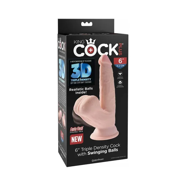 Pipedream King Cock Plus 6-inch dildo in black retail box