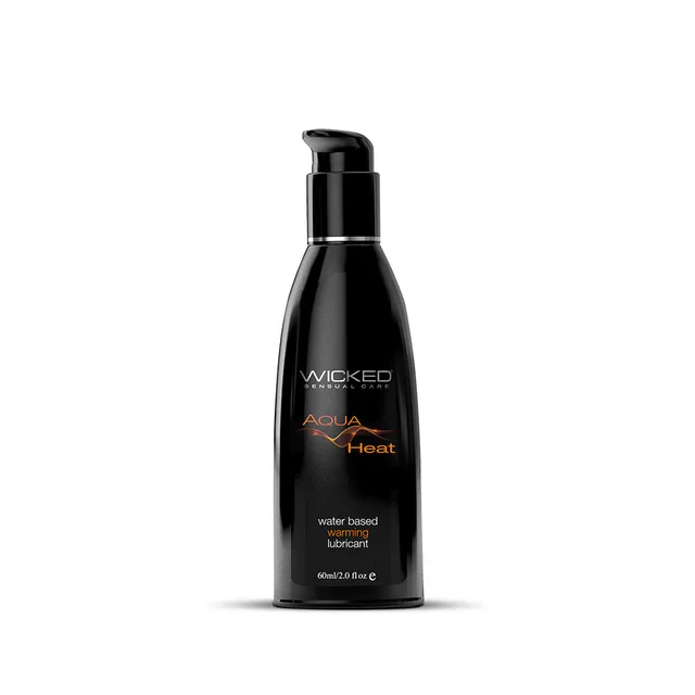 Wicked Aqua Heat Lubricant black curved pump bottle front with orange lettering