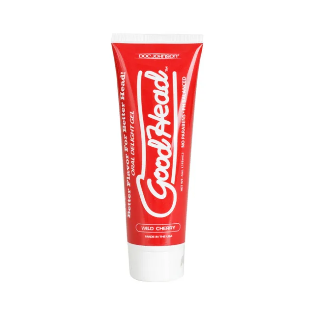 GoodHead Wild Cherry gel in red four-ounce squeeze tube