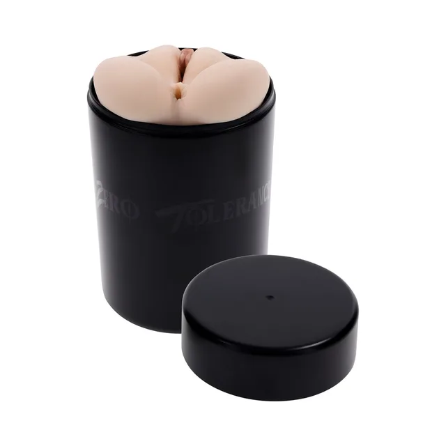 Riley Reid stroker upright in open black cylindrical case