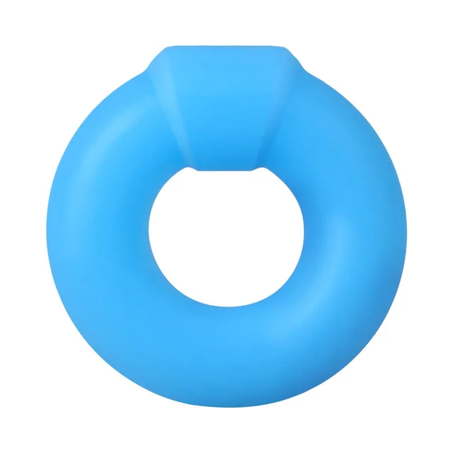 Front view of blue Rock Solid Mega Ring with raised outer knob