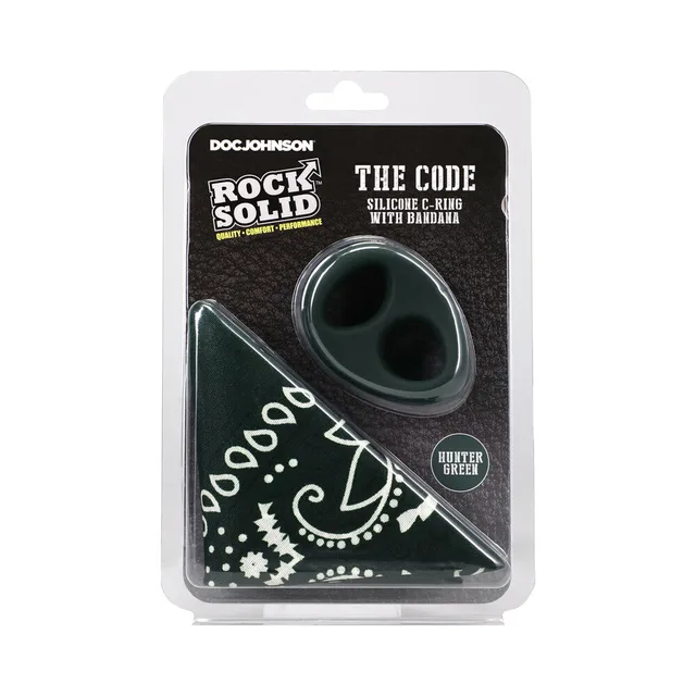 Rock Solid hunter-green double-opening C-ring with bandana