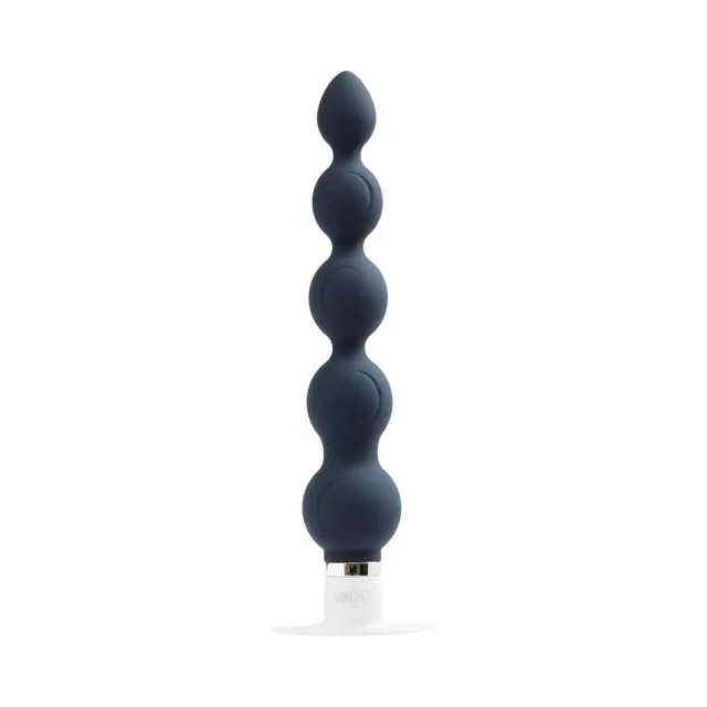 VeDO Quaker Just Black Anal Vibrator upright graduated bead view