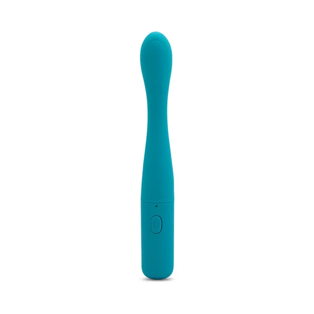 front view of blue Chloe Nubii slim vibrator with single control button