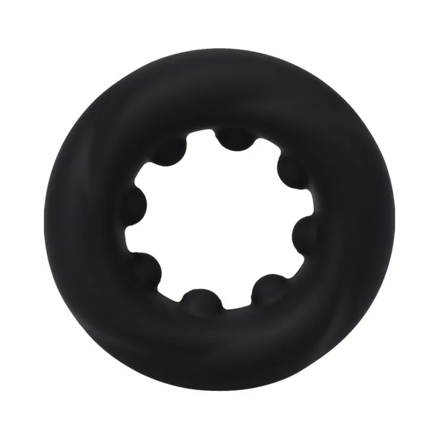 Front view of black C-ring with raised inner nubs
