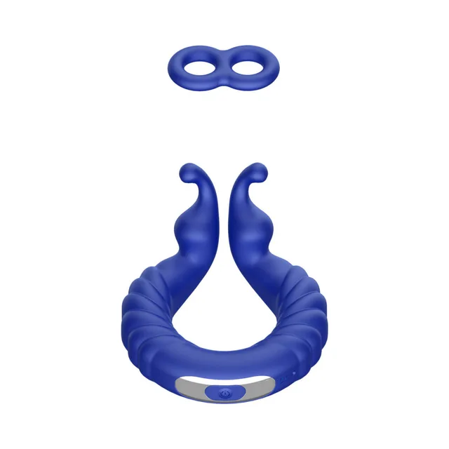 Forto F-24 blue ring with twin raised tips and small band