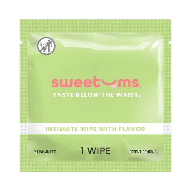 Sweetums Watermelon intimate wipes single watermelon packet front view