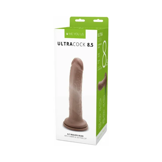 Me You Us Ultra Cock 8.5-inch caramel dildo retail box