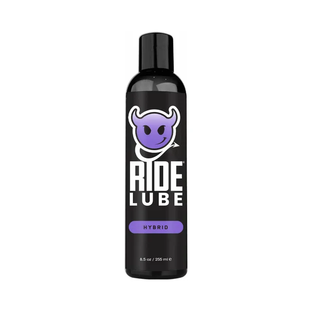 Sliquid Ride Silk 8.5 oz tall black bottle with purple bull logo and hybrid panel