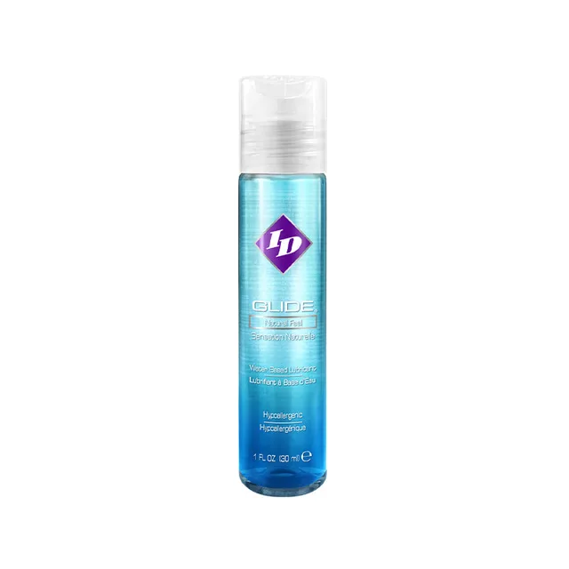 ID Glide Clear Lubricant 1 oz slim pocket bottle with clear flip-top cap
