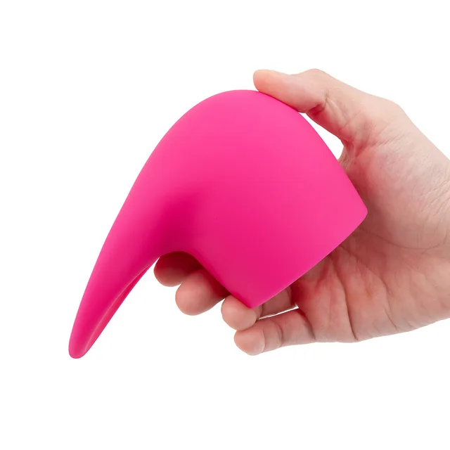 Le Wand Flick fuchsia curved silicone attachment flexible attachment held in one hand