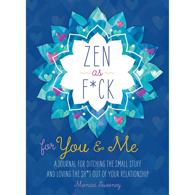 blue Zen as F*ck for You & Me journal cover with layered watercolor lotus