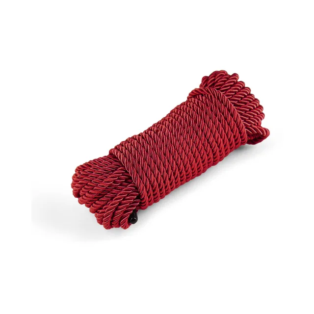 NS Novelties Bound 50 ft red rope compact bundle with twisted strands and looped ends