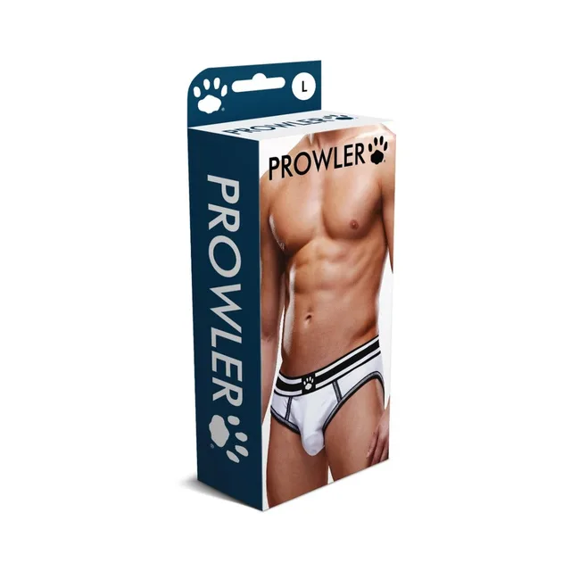 Prowler white-pouch open brief with black edging size L retail box