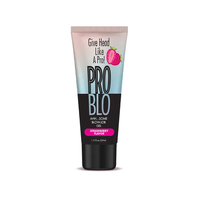 ProBlo Strawberry 1.5 oz pink and blue tube with black cap