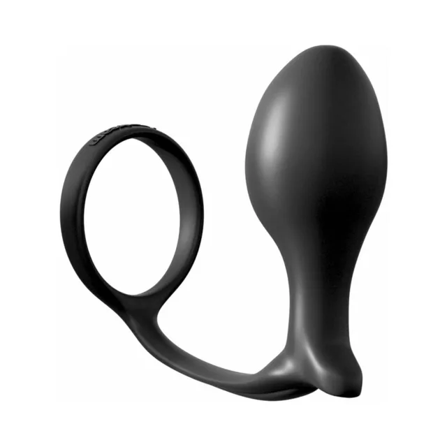 Anal Fantasy Black Advanced Plug and Ring angled ring and broad plug profile