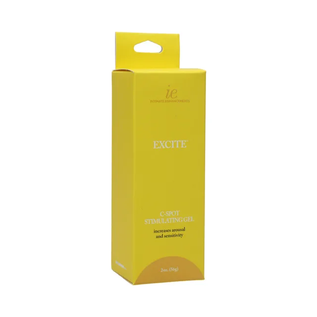 Yellow retail carton for Doc Johnson Excite C-Spot cream