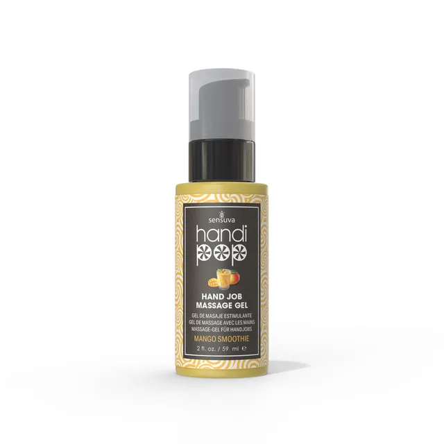 Sensuva HandiPop Mango Smoothie massage gel bottle with yellow label