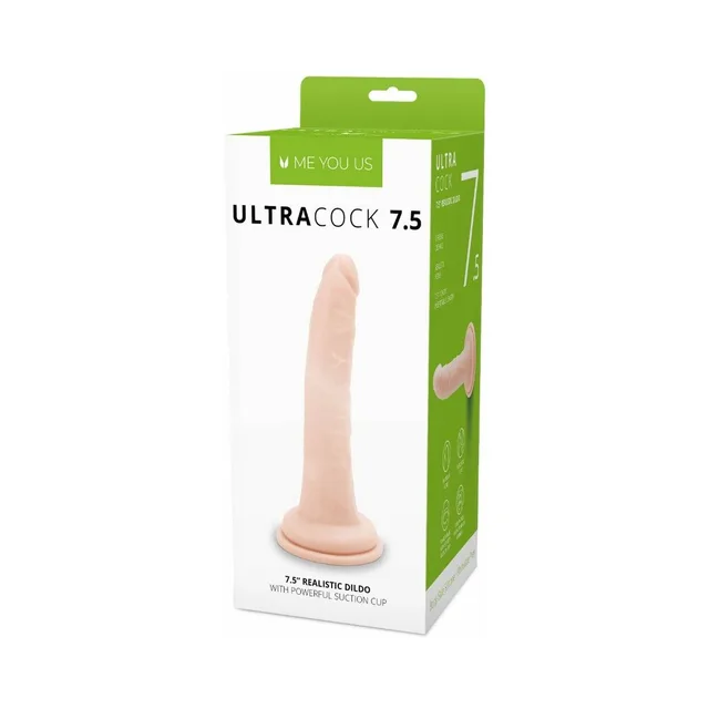 Me You Us Ultra Cock 7.5-inch vanilla dildo retail box