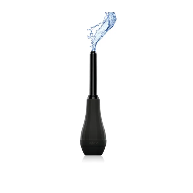 Perfect Fit ErgoFlo Extra Black Douche black ribbed bulb with long nozzle and clear tip