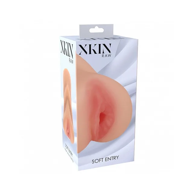 Xkin Raw Soft Entry beige stroker in white geometric carton