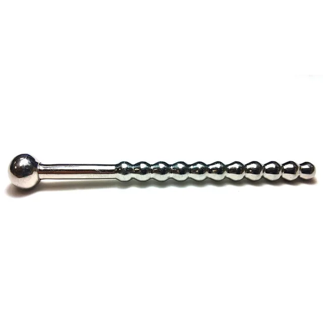 Rouge Silver Beaded Metal Sound silver beaded rod with rounded tip and spherical stopper