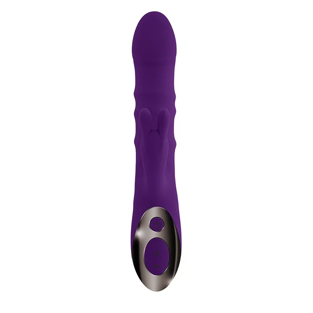 Playboy Hop To It purple thrusting rabbit vibrator straight front view