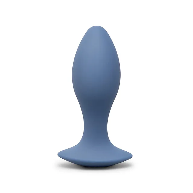 b-Vibe 4-inch blue plug upright view on flared base