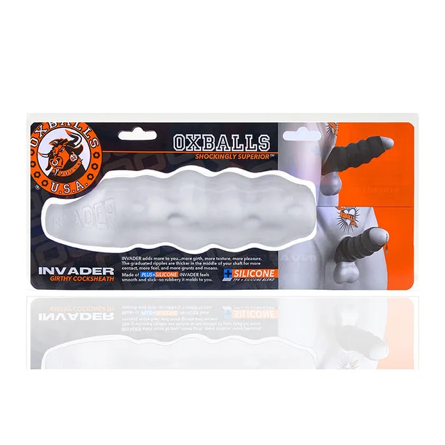 Clear Ice Oxballs Invader rippled cocksheath in orange retail package