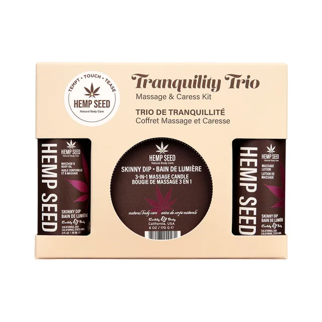 Front of Earthly Body Skinny Dip Tranquility Trio cream box
