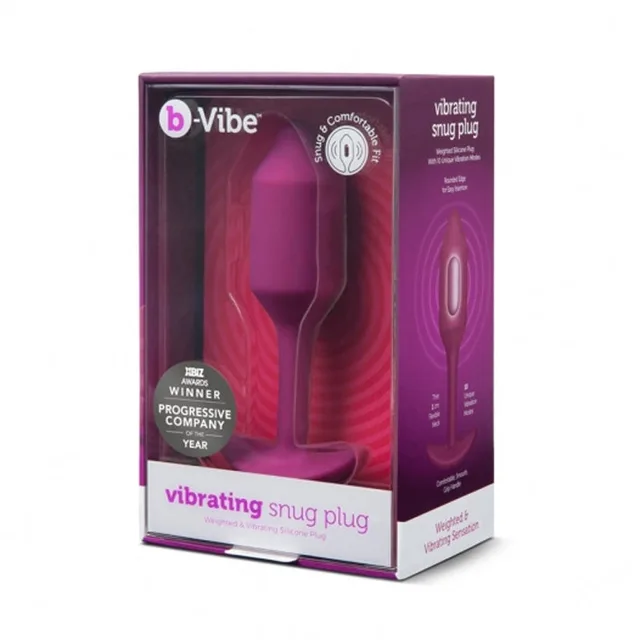 Rose b-Vibe Snug Plug 2 in purple window display box