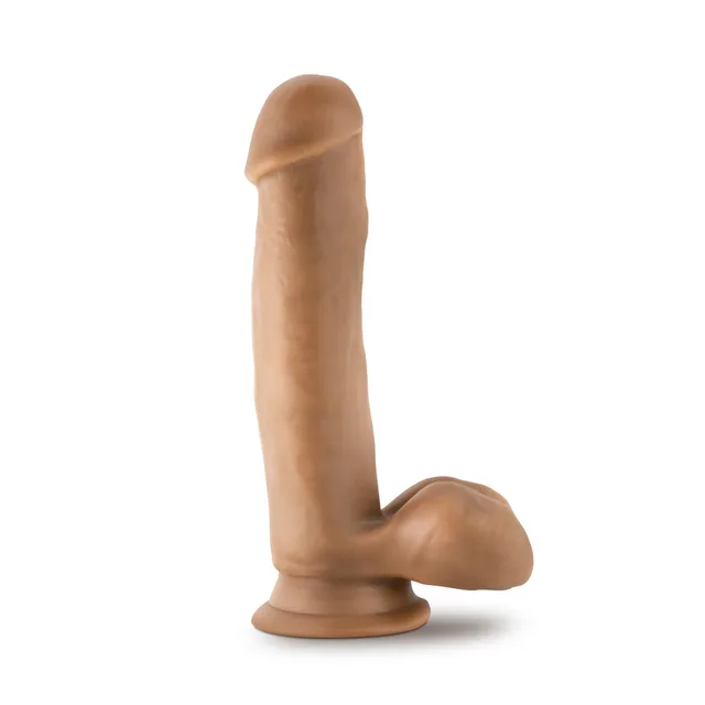 Blush Dr. Skin Dr. Mark tan 7-inch TPE dildo upright front view