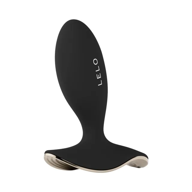 LELO Surfer 2 black T-shaped vibrator front upright view with silver base