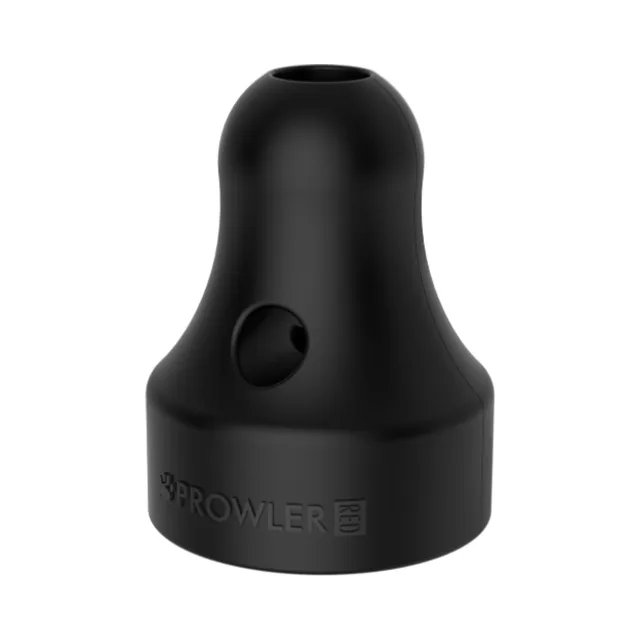 Angled view of black Prowler RED single-opening cap