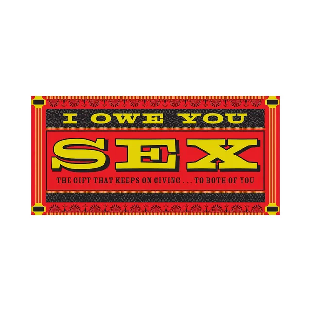 IOU Sex booklet with red yellow and black vintage design