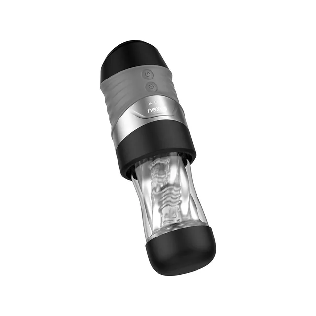 Angled view of Nexus Alpha Surge with clear sleeve and black end caps