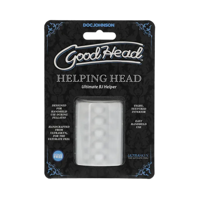 GoodHead Helping Head Clear clear sleeve in black hanging package
