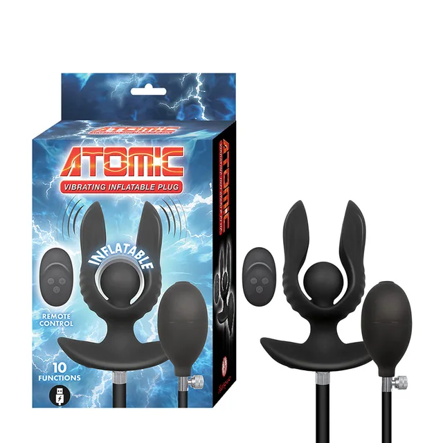 Atomic black inflatable plug with pump, remote and retail box