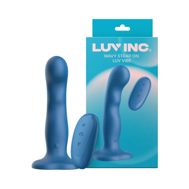 Blue Luv Inc WS38 wavy vibrator with oval remote and turquoise retail box