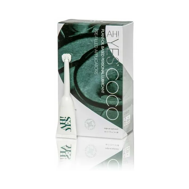 AH YES COCO green retail box with single white applicator
