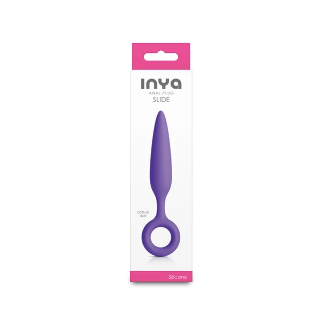 Purple INYA Slide smooth plug in tall white package