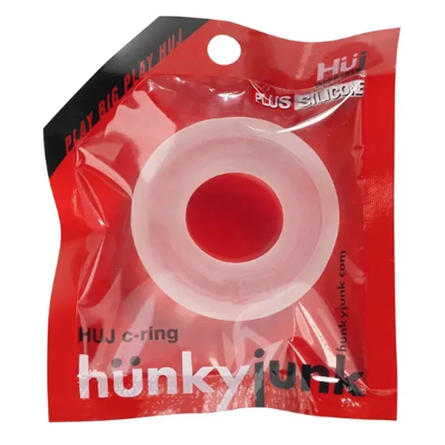 Oxballs Hunkyjunk HUJ thick clear ring inside red hanging pouch