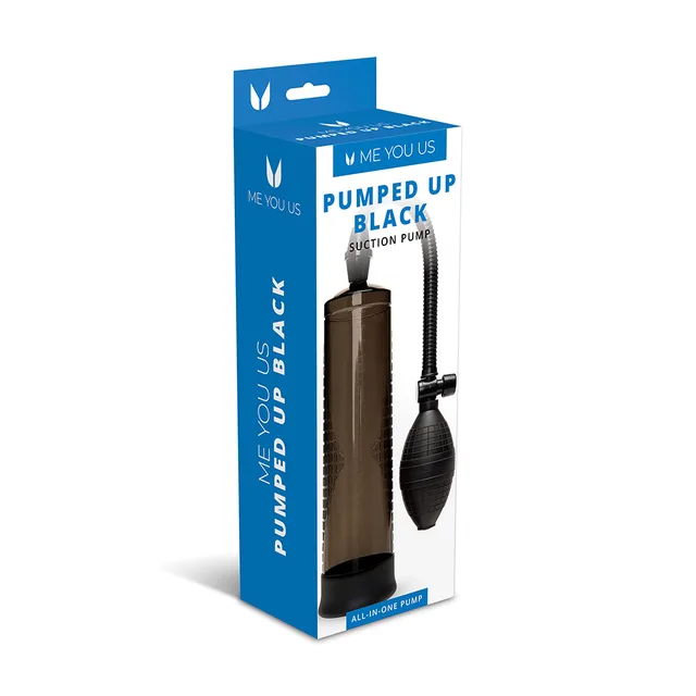 Me You Us Pumped Up Black in tall blue retail box