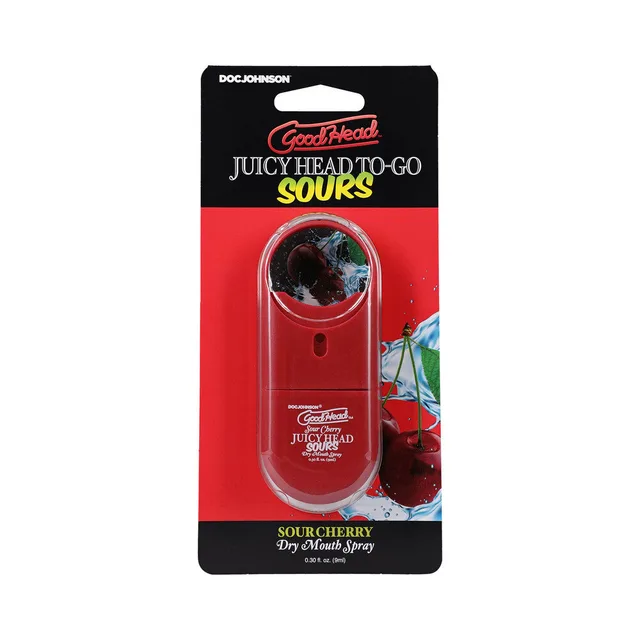 GoodHead Juicy Head Sour Cherry 0.3 oz spray red pocket atomizer on cherry card