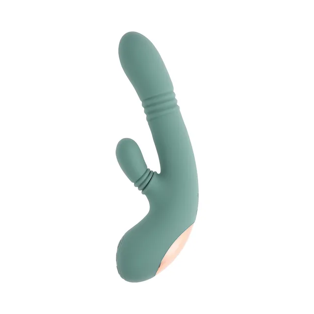 Evolved Rub Me Tender mint gyrating and thrusting toy front view of the curved shaft and short side arm
